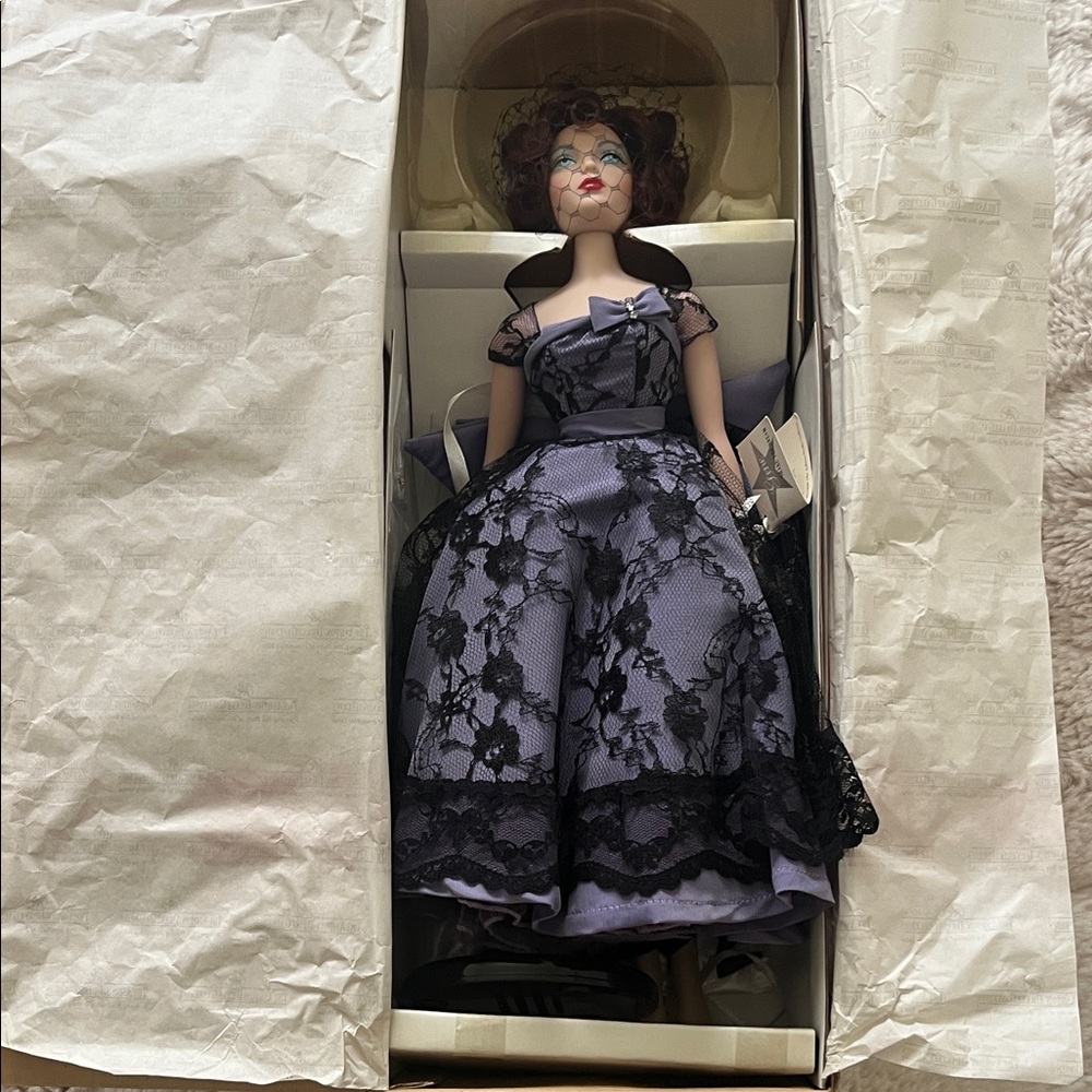 Elegant Purple and Black Lace Doll